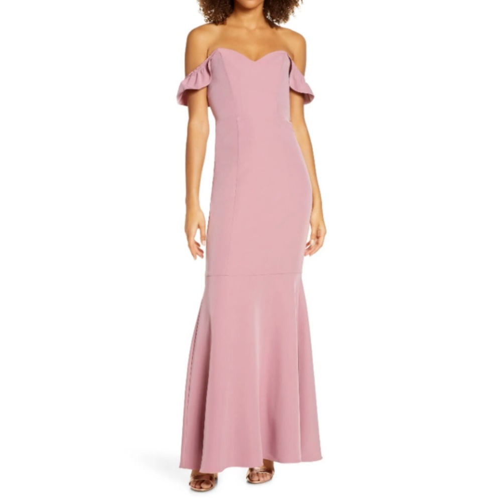 WAYF The Gabrielle Strapless Trumpet Gown Mauve Size Medium
